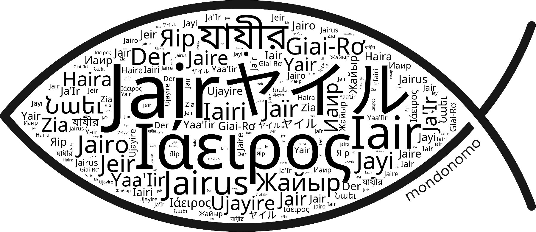 Name Jair in the world's Bibles